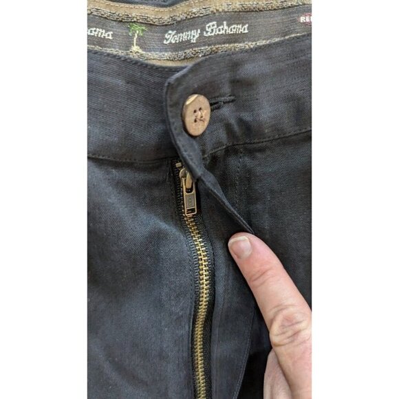 Tommy Bahama Shorts Mens 38 Black 100% Silk Pleated Chinos Lightweight Beach - Picture 3 of 4